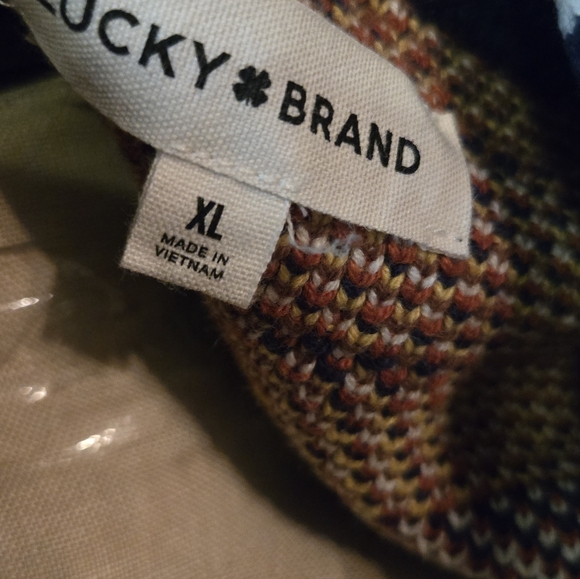 Lucky Brand Women's Southwest Shawl-Collar Navy Aztec Cardigan Size Xlarge - Picture 4 of 11